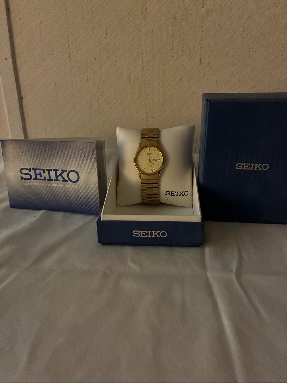 Seiko Gold Tone Watch with Gold Dial and Bracelet